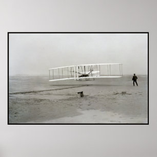 Vintage photo First Plane Flight Wright Brothers Poster