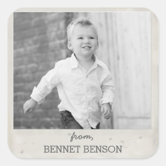 Vintage Photo Gift Tag Sticker