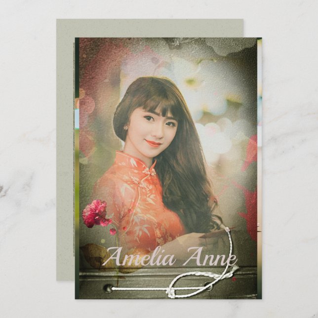 Vintage Photo Graduation Party Invitation (Front/Back)