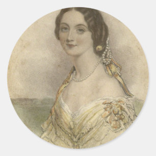 vintage photo Ladies Classic Round Sticker