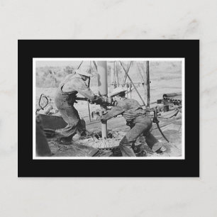 Vintage Photo Men Working Postcard