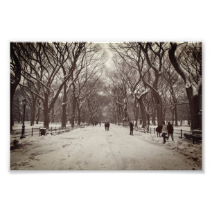 Vintage photo of The Mall, Central Park NY Print