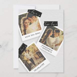 Vintage Photo Snapshots Washi Tape Wedding Save The Date