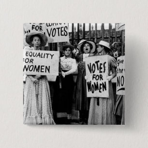 Vintage Photo Votes For Women Suffrage 2 Inch Square Button
