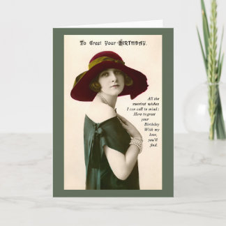 Vintage Photo Woman To Greet Your Birthday Card