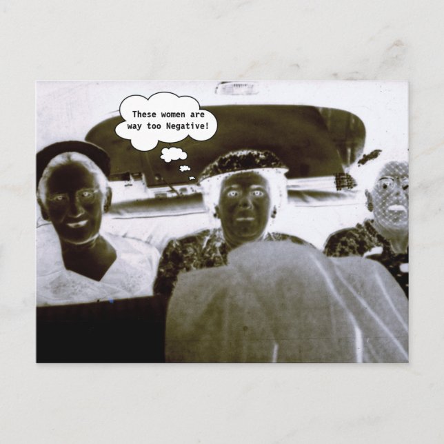 Vintage Photograph Negative Women Customize Text Postcard (Front)