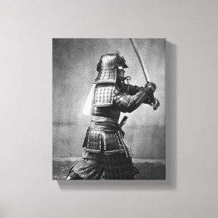 Vintage Photograph of a Samurai c. 1860 Canvas Print