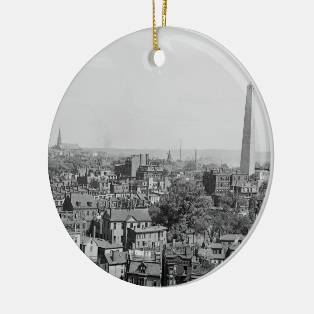 Vintage Photograph of Charlestown Massachusetts Ceramic Ornament (Left)
