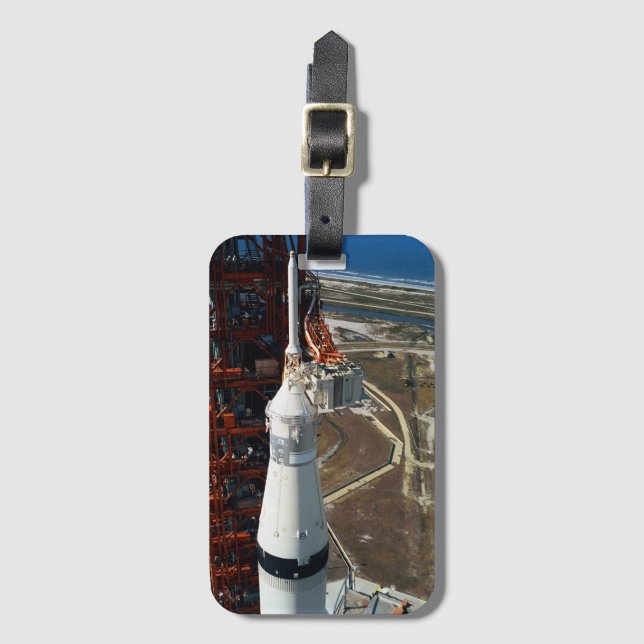 Vintage Photograph of Saturn V Luggage Tag (Front Vertical)