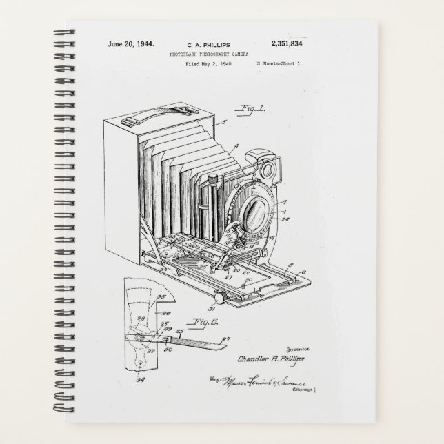 Vintage Photographic camera patent  Planner (Front)