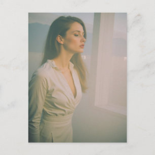 Vintage Photography A Woman Lost in Thought  Postcard