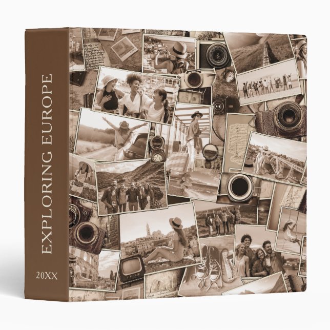 Vintage Photography Collage Sepia ID1066 Binder (Front/Spine)