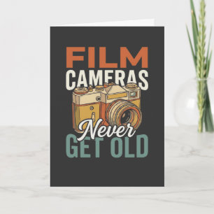 Vintage Photography Film Cameras Never Get Old Tee Card