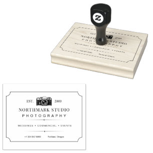 Vintage Photography Logo Custom Photographer Rubber Stamp