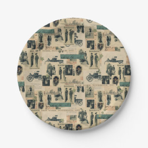 Vintage Photos 19th Century Collage Paper Plate