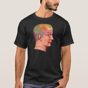 Vintage Phrenology Head Mind Brain Map T-Shirt