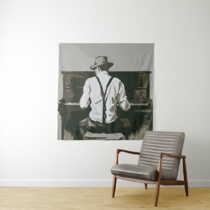 Vintage Pianist in Harmony Tapestry