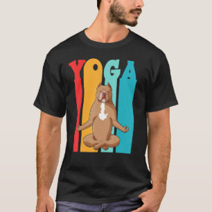 Vintage Pibull Yoga Figurines For Dog Yoga T-Shirt