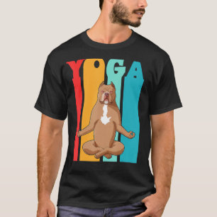 Vintage Pibull Yoga Figurines For Dog Yoga T-Shirt