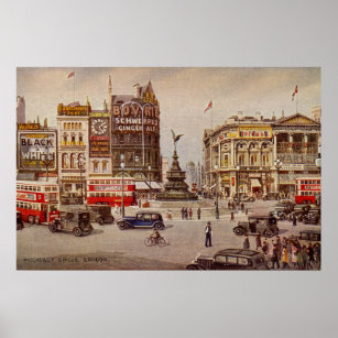 Vintage Piccadilly Circus London Poster