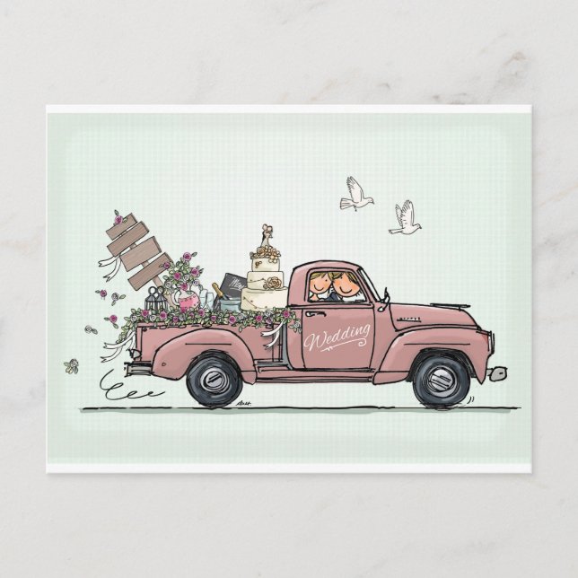 Vintage Pick Up Truck Postcard (Front)