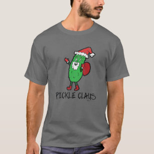 Vintage Pickle Claus Silly In Santa Hat T-Shirt