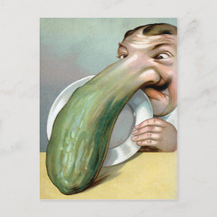Vintage Pickle Nose Postcard