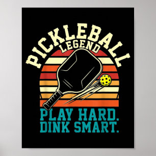 Vintage pickleball retro lines minimal classic  poster