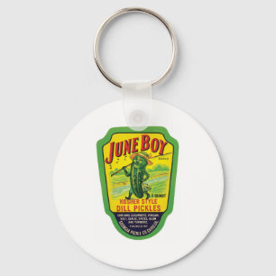 Vintage Pickles Food Product Label Keychain