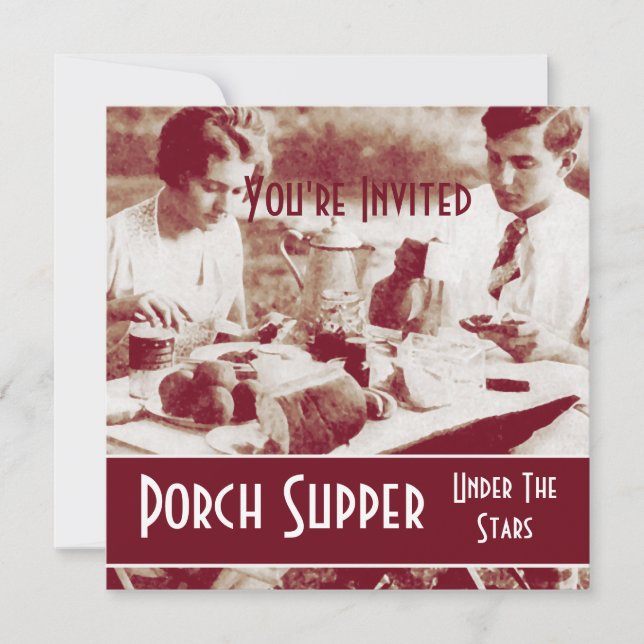 Vintage Picnic Party Invitation (Front)