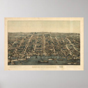 Vintage Pictorial Map of Alexandria VA (1863) Poster