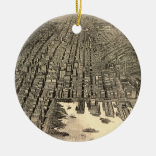 Vintage Pictorial Map of Baltimore (1912) Ceramic Ornament