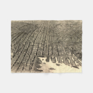 Vintage Pictorial Map of Baltimore (1912) Fleece Blanket