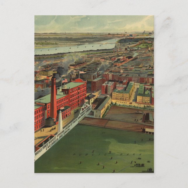 Vintage Pictorial map of Boston (1902) Postcard (Front)