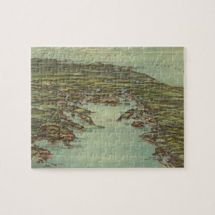 Vintage Pictorial Map of Buzzards Bay (1907) Jigsaw Puzzle