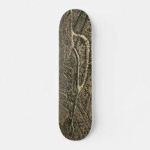 Vintage Pictorial Map of Dallas Texas (1892) Skateboard