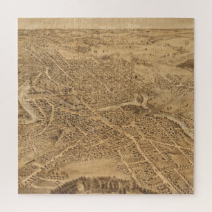 Vintage Pictorial Map of Dover NH (1877) Jigsaw Puzzle