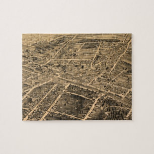 Vintage Pictorial Map of Durham NC (1891) Jigsaw Puzzle