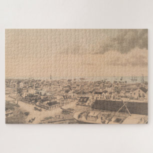 Vintage Pictorial Map of Key West FL (1855) Jigsaw Puzzle