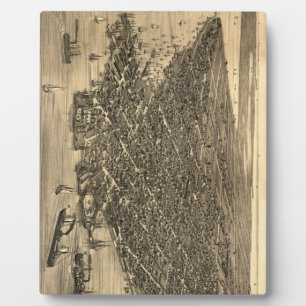 Vintage Pictorial Map of Key West FL (1884) Plaque