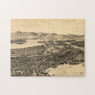 Vintage Pictorial Map of Meredith NH (1899) Jigsaw Puzzle