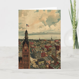 Vintage Pictorial Map of Milwaukee WI (1898) Card