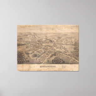 Vintage Pictorial Map of Morristown NJ (1876) Canvas Print