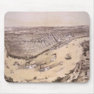 Vintage Pictorial Map of New Orleans (1851) Mouse Pad