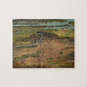 Vintage Pictorial Map of Newark NJ (1916) Jigsaw Puzzle