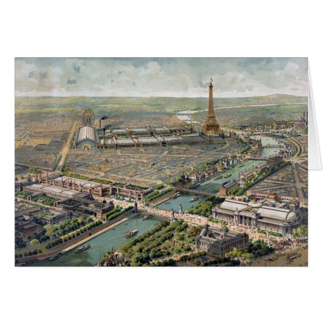 Vintage Pictorial Map of Paris (1900) (Front Horizontal)