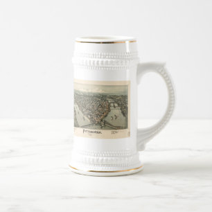 Vintage Pictorial Map of Pittsburgh (1902) Beer Stein