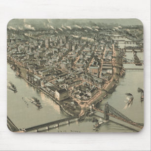 Vintage Pictorial Map of Pittsburgh (1902) Mouse Pad