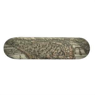 Vintage Pictorial Map of Pittsburgh (1902) Skateboard