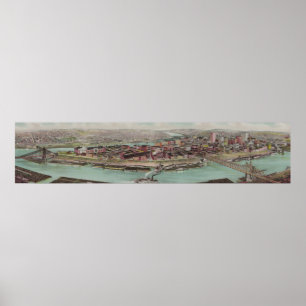 Vintage Pictorial Map of Pittsburgh PA (1904) Poster